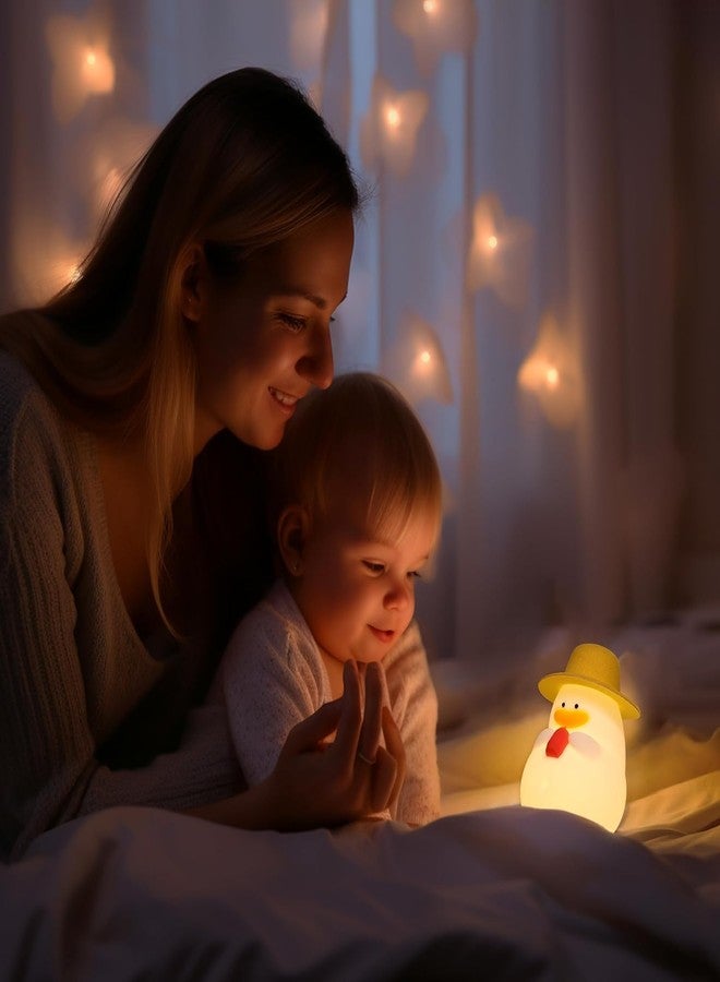 Granthi Enterprise Cute Silicone Duck Night Light for Kids, USB Rechargeable 3 Step Dimmable Night Light, 7 Color Changing Touch Sensor Squishy Mini Nursery Lamp for Baby Bedroom Décor - Image 5