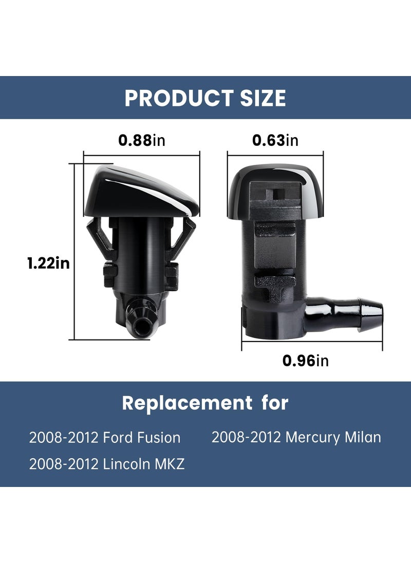 Belleone Belleone 2PCS Front Windshield Washer Nozzle Wiper Spray Kit fit for 2008-2012 Ford Fusion Mercury Milan Lincoln MKZ, Replacement for 8E5Z-17603-A  - Image 2