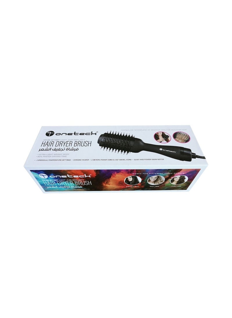 Onetech - Onetech Hot Air Brush – Tourmaline Technology, Ceramic Heater, 60% Faster Drying for All Hair Types - Image 1