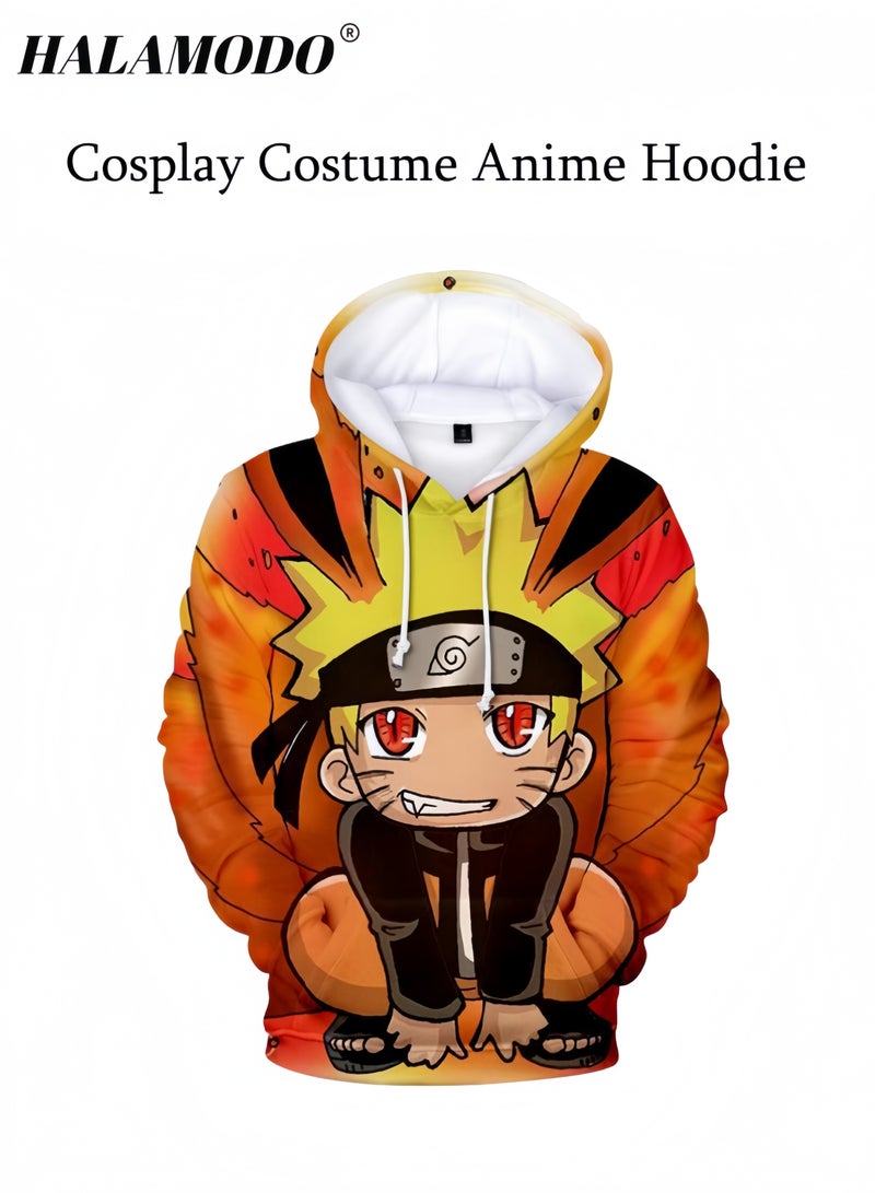 هالامودو زي تنكري أنمي بغطاء رأس وسويت شيرت بغطاء رأس وسويت شيرت ملابس تنكري أنمي بغطاء رأس مطبوع أزياء الشارع الجديدة بغطاء رأس للرجال والنساء - Image 1