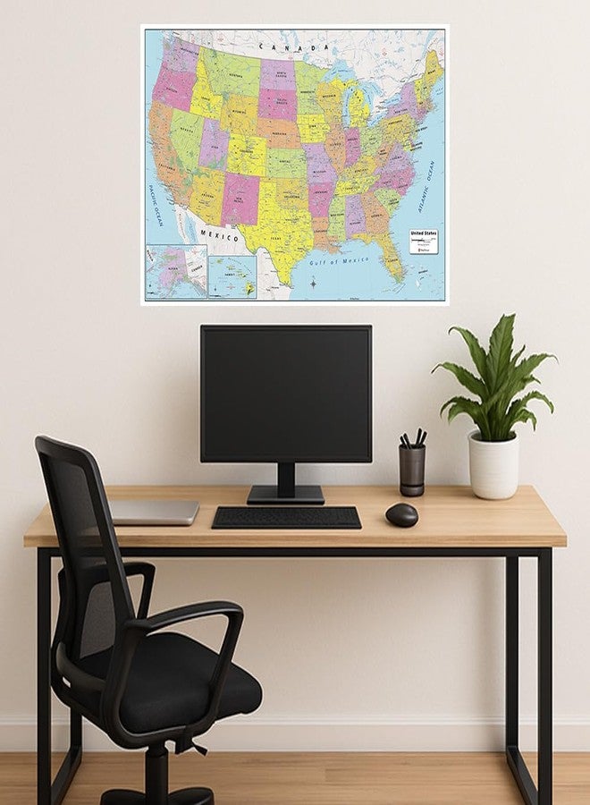 MapSherpa: United States Wall Map - Large - 48 x 32 inches - Front Lamination - Image 2