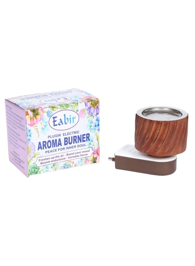 Eabir Camphor Burner For Home | Kapoor Dani For Puja I Camphor Burner | Camphor Diffuser For Home Fragrance (Model 7) Wood, Brown - Image 1