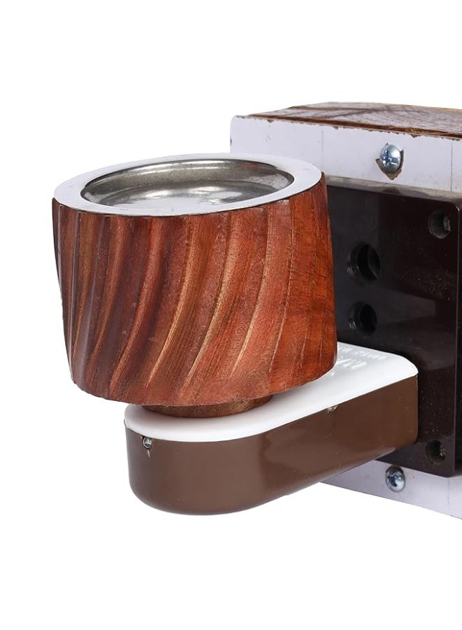 Eabir Camphor Burner For Home | Kapoor Dani For Puja I Camphor Burner | Camphor Diffuser For Home Fragrance (Model 7) Wood, Brown - Image 2