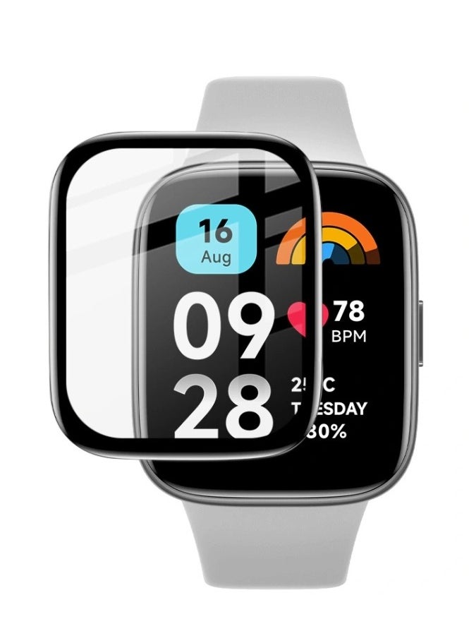 HEXABEX Screen Protector Redmi Watch 3/ Redmi Watch 3 Active/ Redmi Watch 3 Lite, Full Cover 3D Screen Protector for Redmi Watch 3/ Redmi Watch 3 Active/ Redmi Watch 3 Lite Black/Clear  - Image 1