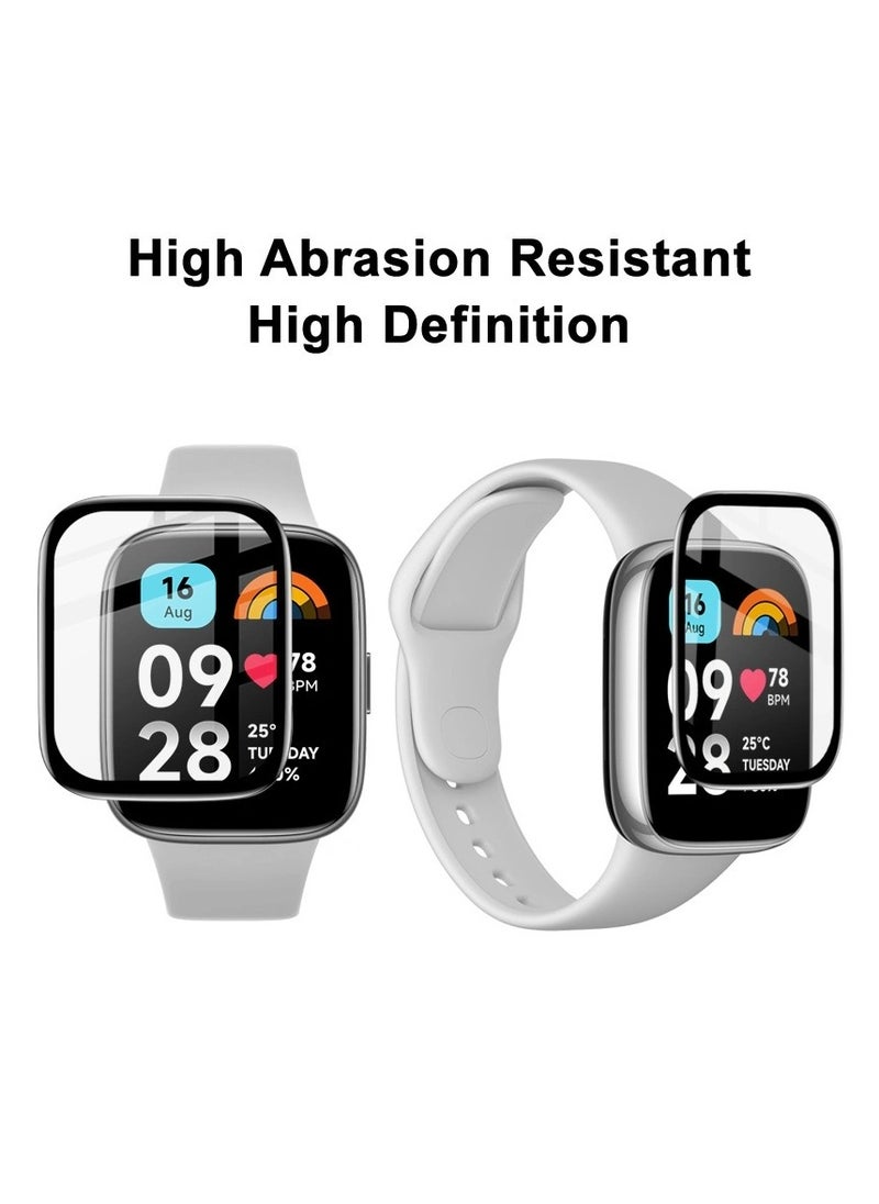 HEXABEX Screen Protector Redmi Watch 3/ Redmi Watch 3 Active/ Redmi Watch 3 Lite, Full Cover 3D Screen Protector for Redmi Watch 3/ Redmi Watch 3 Active/ Redmi Watch 3 Lite Black/Clear  - Image 2