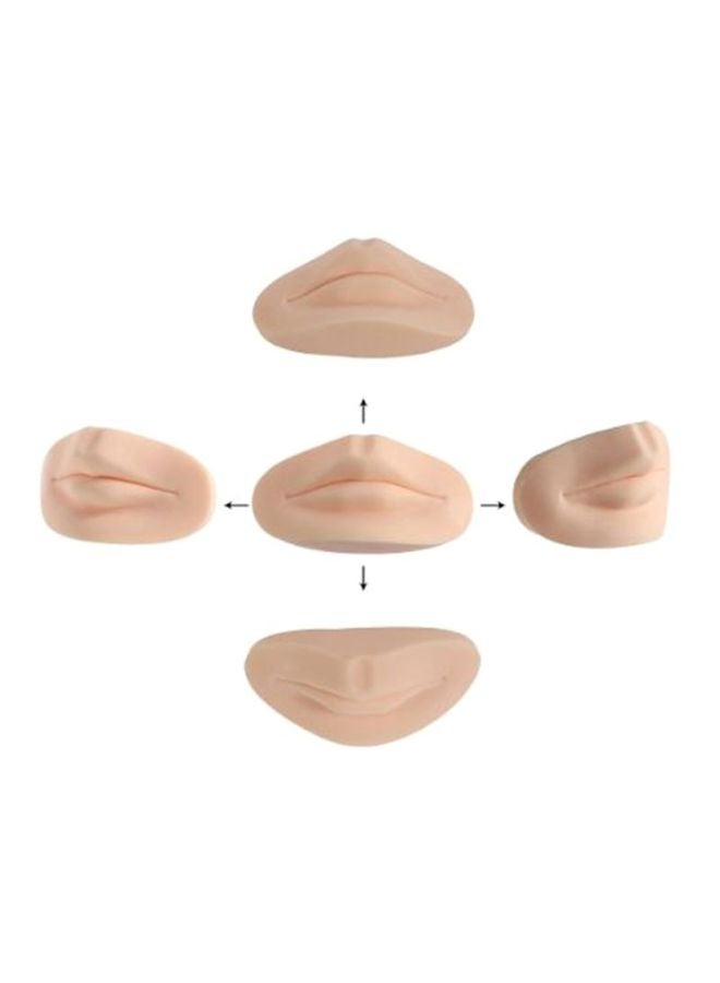3-Piece 3D Lip Eyebrow Permanent Makeup Tattoo Practice Skin Silicone Beauty Tool Model Beige - Image 3
