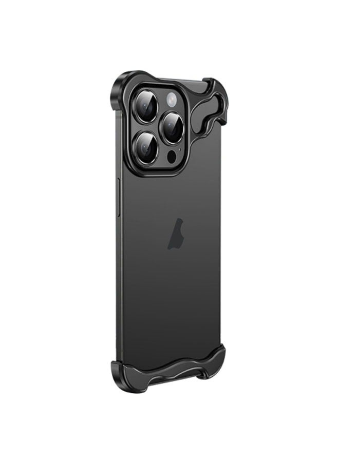 General For iPhone 15promax/15pro/15plus/15 Shaped True Frameless Metal Corner Pad Phone Case Drop Proproof 15Promax/15Pro/15plus/15 Case 