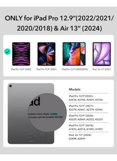 كابتن تيك لوحة مفاتيح سحرية عربية لجهاز Apple iPad Pro 12.9 مع غطاء خلفي مغناطيسي لوحة مفاتيح ذكية بإضاءة خلفية لجهاز iPad Pro 12.9 الجيل الثالث والرابع والخامس والسادس  - Image 2