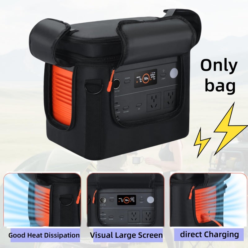 Cxinesbag Portable Power Station Bag Compatible with Jackery Explorer 1000 V2,Soft Padded Carrying Case with Quick-Access Window,Generator Cover for Jackery 1000 V2 (Not for Jackery 1000, 13.78*10.23*10.8in) - Image 3