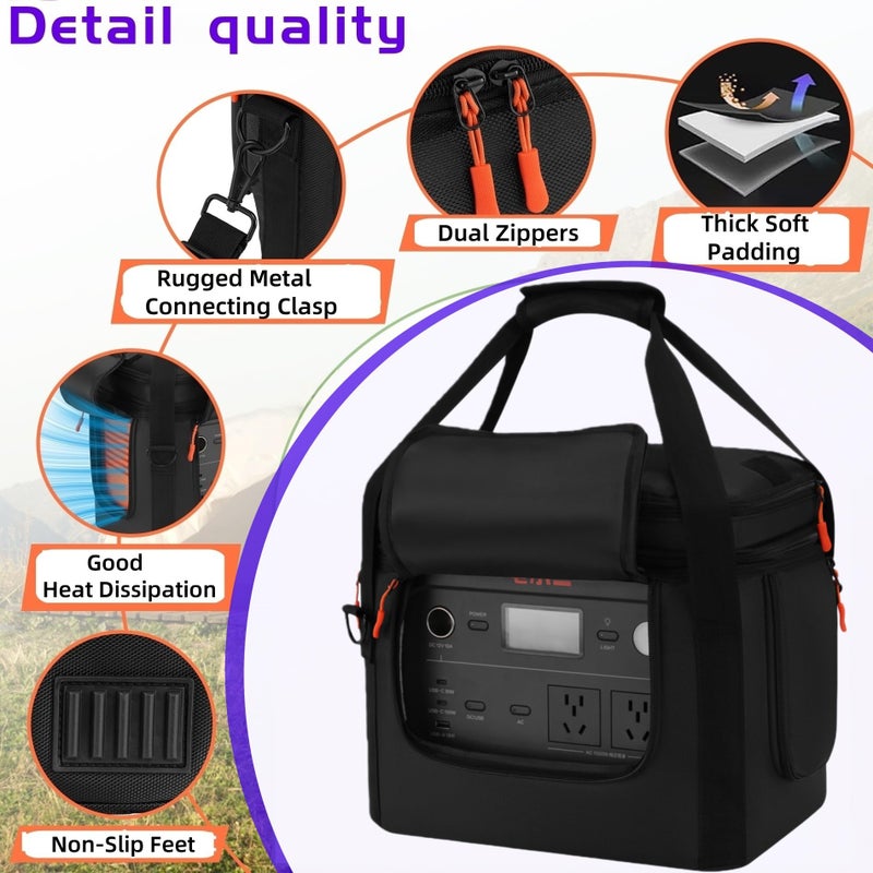 Cxinesbag Portable Power Station Bag Compatible with Jackery Explorer 1000 V2,Soft Padded Carrying Case with Quick-Access Window,Generator Cover for Jackery 1000 V2 (Not for Jackery 1000, 13.78*10.23*10.8in) - Image 5