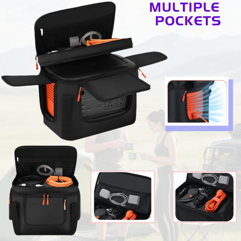 Cxinesbag Portable Power Station Bag Compatible with Jackery Explorer 1000 V2,Soft Padded Carrying Case with Quick-Access Window,Generator Cover for Jackery 1000 V2 (Not for Jackery 1000, 13.78*10.23*10.8in) - Image 4
