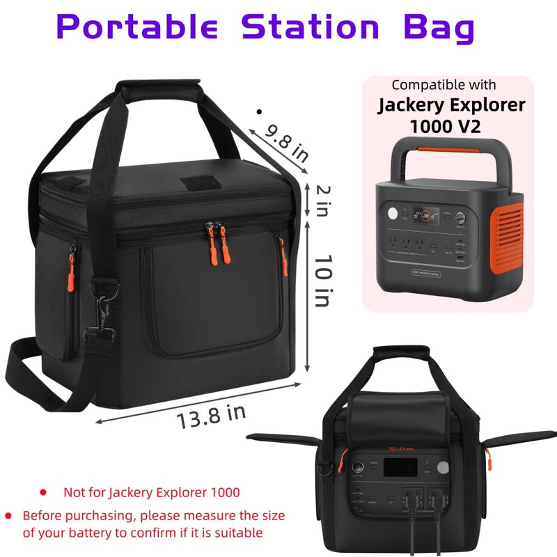Cxinesbag Portable Power Station Bag Compatible with Jackery Explorer 1000 V2,Soft Padded Carrying Case with Quick-Access Window,Generator Cover for Jackery 1000 V2 (Not for Jackery 1000, 13.78*10.23*10.8in) - Image 2