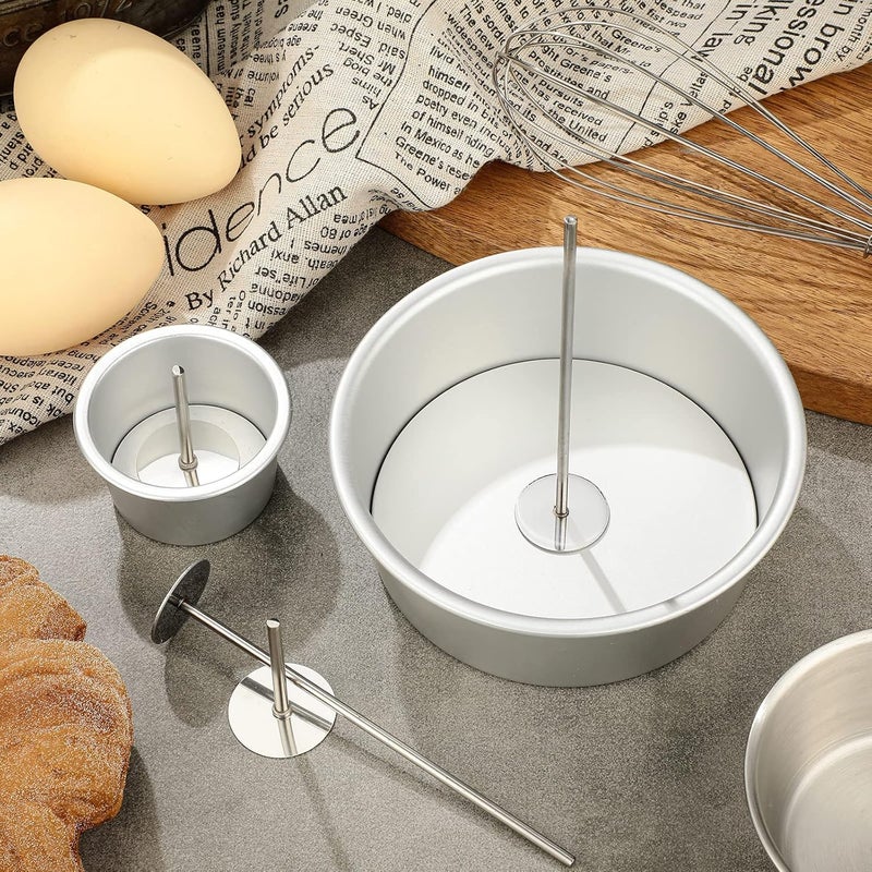 Nosiny 4 Pieces Stainless Steel Cake Heating Core 6 and 2 Inch Silver Heating Rod Cake Baking Supplies for Birthday Party Wedding Decorating Baking Tools Accessories Kitchen Utensils - Image 4