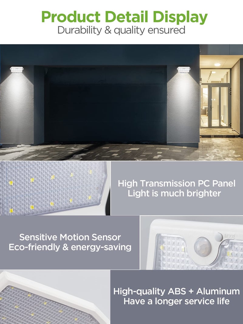 InnoGear Solar Gutter Lights Outdoor Waterproof, 29 LED Solar Motion Lights with 4 Lighting Modes Solar Outdoor Lights Wireless with Mounting Pole for Wall Fence Yard Barn Porch Garage, Pack of 2 - Image 5