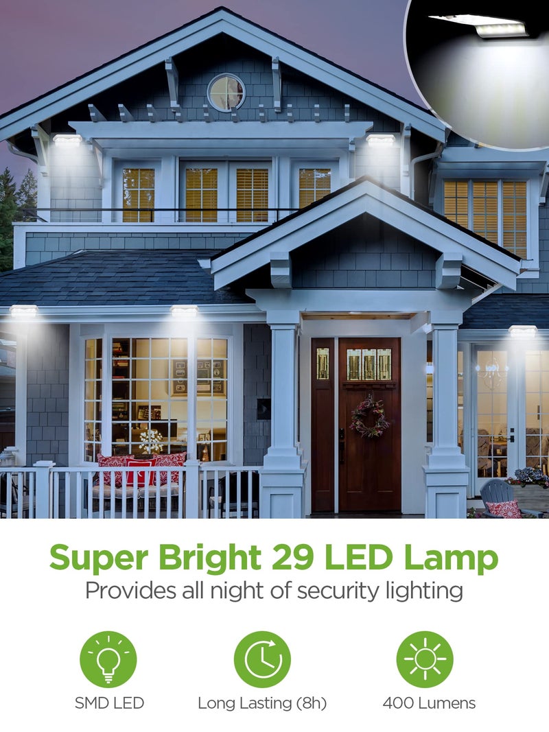 InnoGear Solar Gutter Lights Outdoor Waterproof, 29 LED Solar Motion Lights with 4 Lighting Modes Solar Outdoor Lights Wireless with Mounting Pole for Wall Fence Yard Barn Porch Garage, Pack of 2 - Image 2