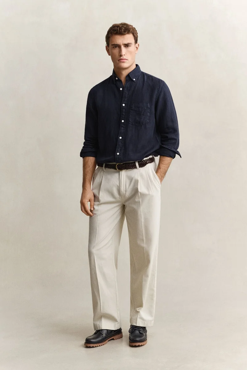 غانت Regular Gmnt Dyed Linen Shirt
