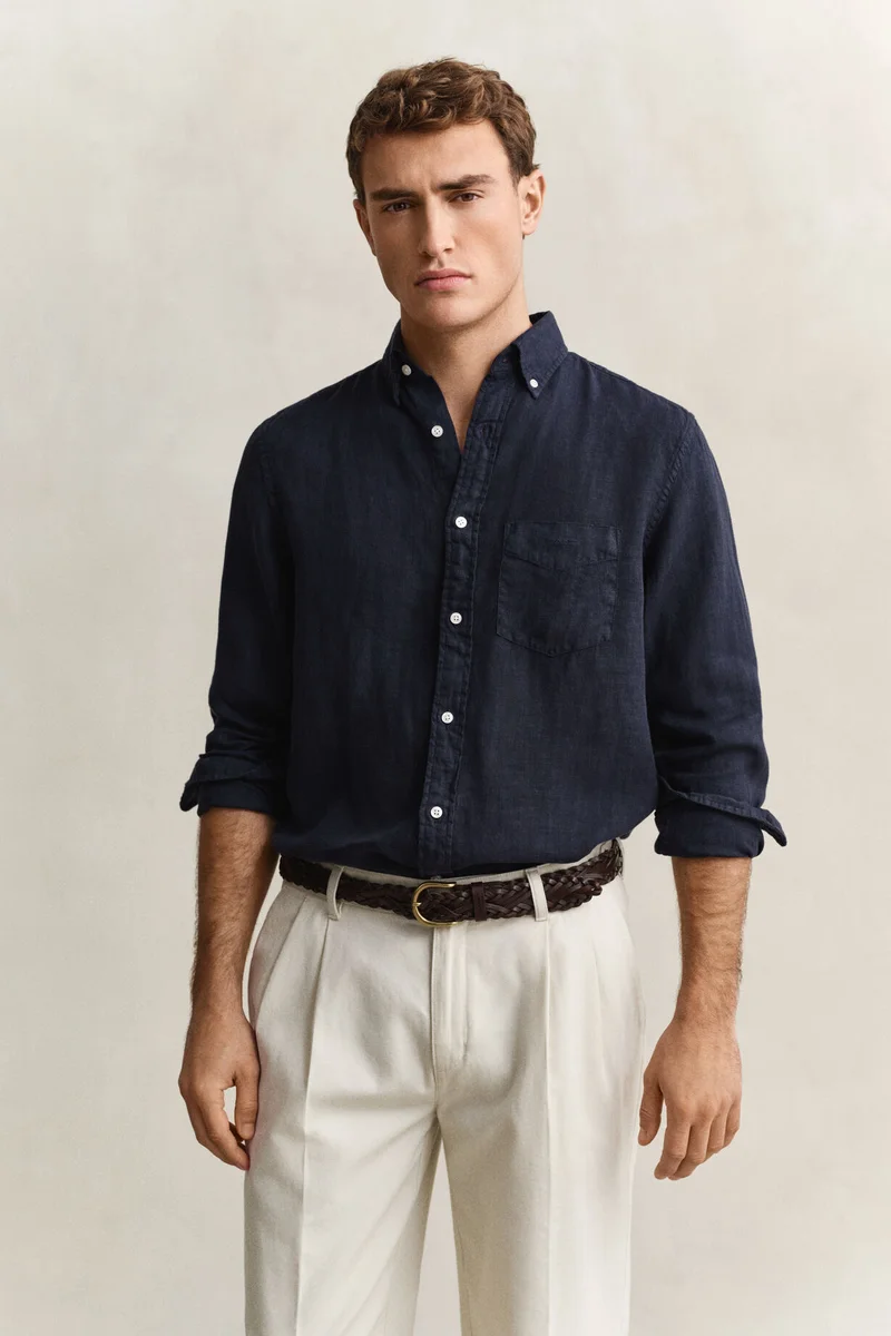 غانت Regular Gmnt Dyed Linen Shirt