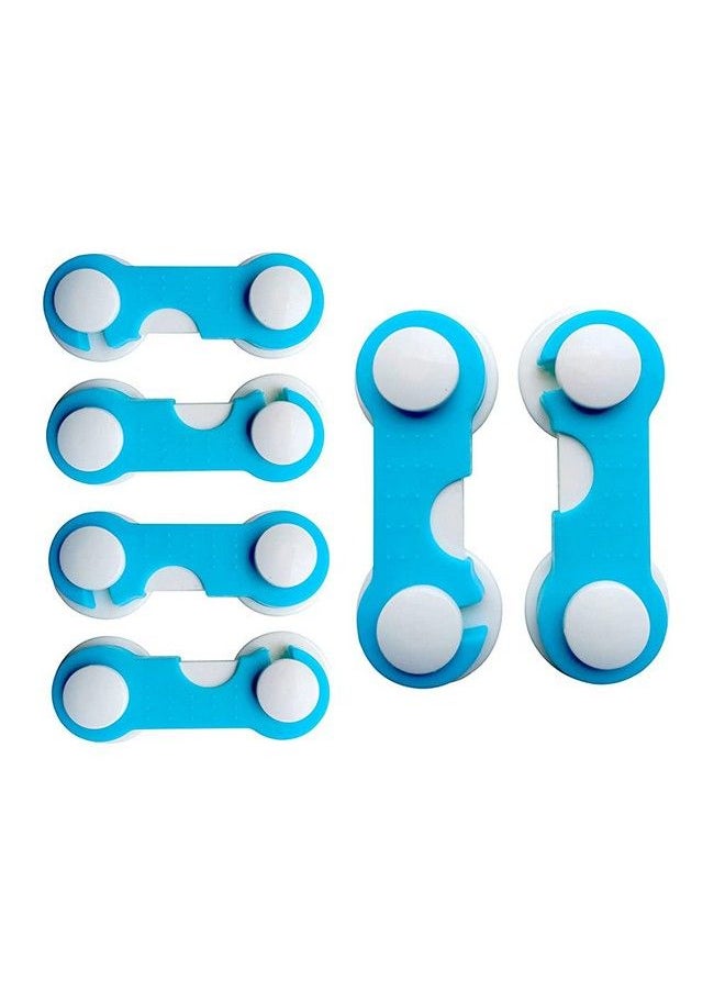 The Little Lookers Multipurpose Non Toxic Bpa Free Safety Lock For Doors Cabinet Fridge Drawer ; Safety Accessories For Baby;Kids;Infant;Toddler (Blue Pack Of 6)  - Image 2