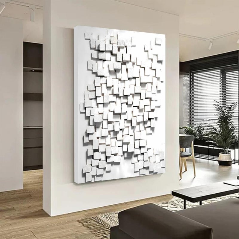 ماركتنا لوحة جداربة قماشية مطبوعة بتصميم اللوحة الجبسية مع برواز مجوف مقاس (50×70) قطعة واحدة - Image 2