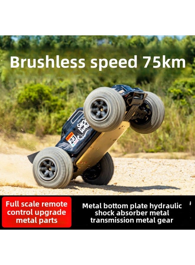Professional Rc Remote Control Car Drift Car Metal Car Toy Adult High-speed Big Foot Climbing Car Four-wheel Drive Racing Car-Color:Black 【brushless/speed 75】 Metal Bottom/metal Drive/metal Hydraulic Shock Absorber-Proportion:1:16 - Image 2
