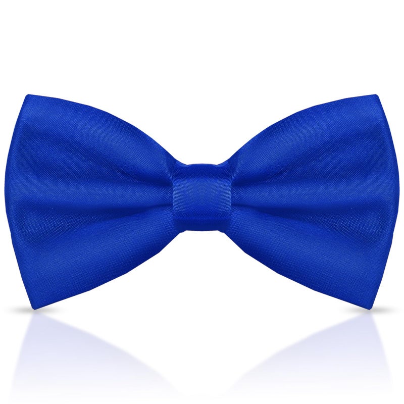 WOXVM Men's Bow Ties Solid Color Pre-Tied Bow Tie Satin Formal Tuxedo Bowtie Adjustable Neck Bowtie for Men Wedding Party (Royal Blue) - Image 1