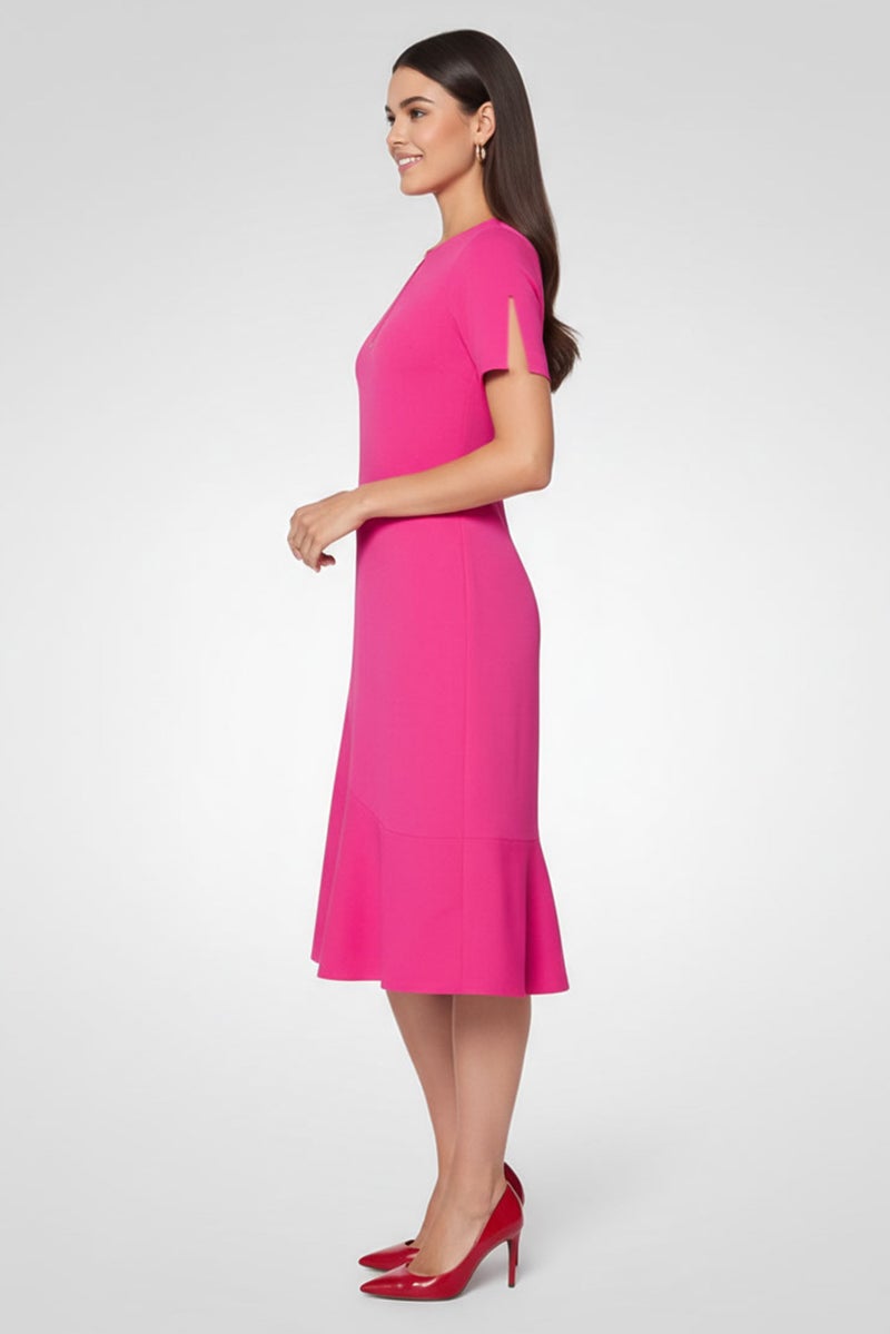 STELLA MCCARTNEY Womens Knit Fit  Flare Dress, Pink - Image 3