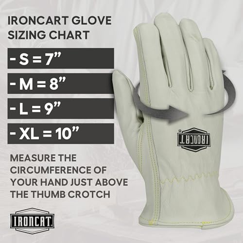 IRONCAT 6141 Kidskin TIG Welding Gloves – Large, Kevlar Thread Welding Gloves with 4 in. Gold Cuff, Straight Thumb, Pearl, Natural - Image 4