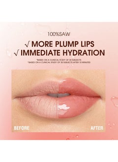Mrettick Plumping Lip Oil 4 Packs Hydrating Lip Glow Oil Fruit Extract Lip Gloss Moisturizing Lip Balm and Tinting for Dry Lips  - Image 2