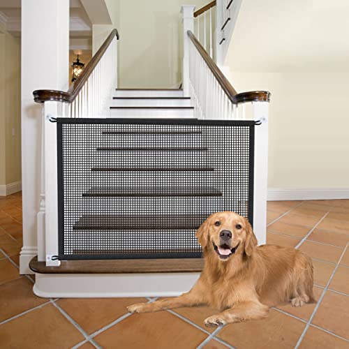 Cupount Dog Gate for Stairs Pet Gates for The House: Dogs Screen Mesh Gate for Doorways Stairways Indoor 29 inch Tall, 45 inch Wide, Fits Openings 40'' to 43'' Wide - Image 1