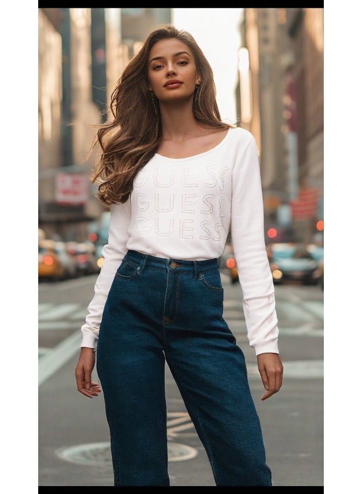 GUESS Guess Women Long Sleeve White Winter Top  - Image 1