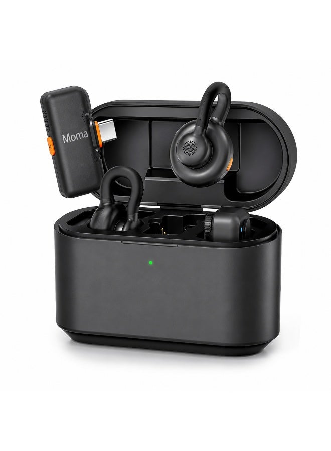 MOMA LARK M2 Hidden Wireless Lavalier Microphone – 48kHz/24-bit, Ultra-Light 9g Clip-On Mic, AI Noise Cancellation, Up to 300m Wireless Range, USB-C/Lightning/Camera Compatible - Image 1