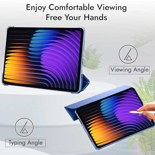 Robustrion Cover for Xiaomi Mi Pad 8/8 Pro/Mi Pad 7/7 Pro 11.2 inch Cover Case, Flip Case Cover with Translucent Back and Stylus Pen for Xiaomi Tab 7/8 Cover [Auto Sleep Wake] - Navy - Image 4