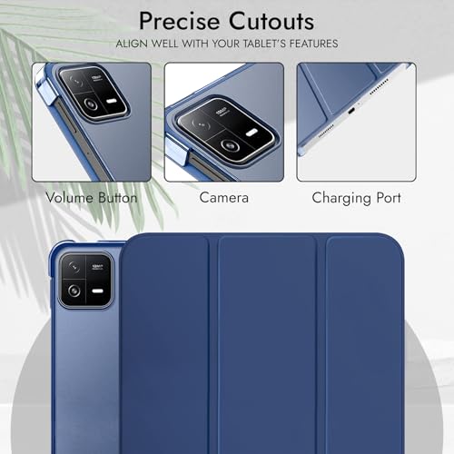 Robustrion Cover for Xiaomi Mi Pad 8/8 Pro/Mi Pad 7/7 Pro 11.2 inch Cover Case, Flip Case Cover with Translucent Back and Stylus Pen for Xiaomi Tab 7/8 Cover [Auto Sleep Wake] - Navy - Image 5