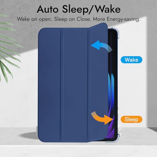 Robustrion Cover for Xiaomi Mi Pad 8/8 Pro/Mi Pad 7/7 Pro 11.2 inch Cover Case, Flip Case Cover with Translucent Back and Stylus Pen for Xiaomi Tab 7/8 Cover [Auto Sleep Wake] - Navy - Image 3