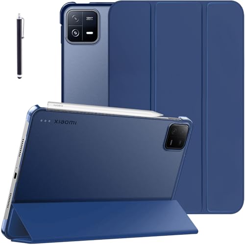 Robustrion Cover for Xiaomi Mi Pad 8/8 Pro/Mi Pad 7/7 Pro 11.2 inch Cover Case, Flip Case Cover with Translucent Back and Stylus Pen for Xiaomi Tab 7/8 Cover [Auto Sleep Wake] - Navy - Image 1