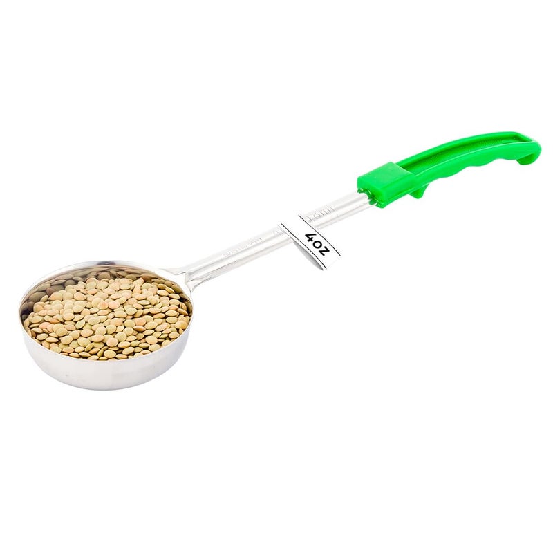 Restaurantware Met Lux 4 Ounce Portion Ladle 1 With Green Handle Portion Serving Spoon  Does Not Corrode Dishwashable Stainless Steel Portion Control Serving Utensil Multipurpose
