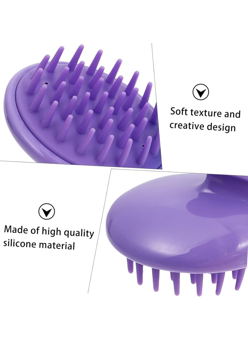 Silicone Hair Scalp Massager Shampoo Brush - Multicolor - Image 2