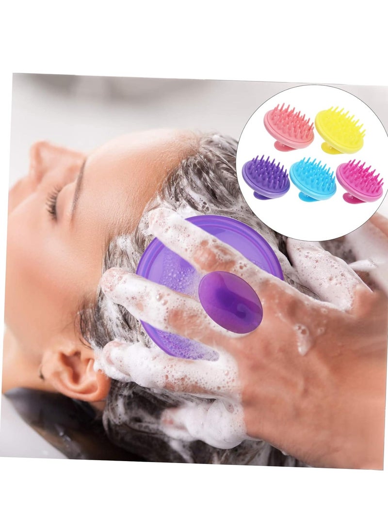 Silicone Hair Scalp Massager Shampoo Brush - Multicolor - Image 4