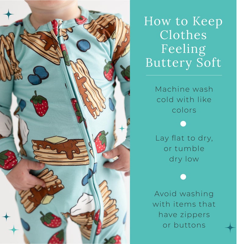 Posh Peanut Convertible Baby Sleepers - Boys Footless Baby Pajamas with 2 Way Zipper for Easy Diaper Changes - Pancake Party, 12-18 Months - Image 2