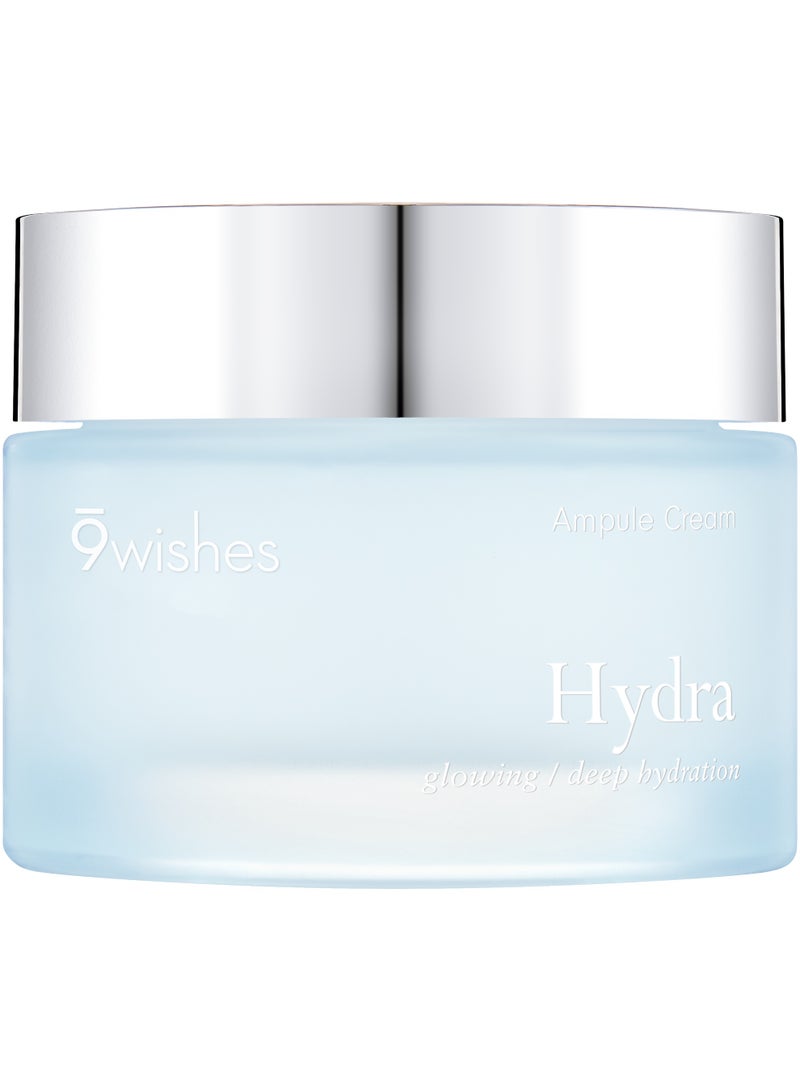 9wishes Hydra Ampule Cream – Deep Hydration Moisturizer for Radiant & Glowing Skin | Lightweight Cream with Hyaluronic Acid & Botanical Extracts | Intense Moisture Lock for All Skin Types – 50ml - Image 1