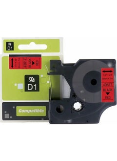 Puun Dymo D1 43617 6 mm x 7 m. Black Writing Ribbon Label Cassette for Equivalent Red Label 