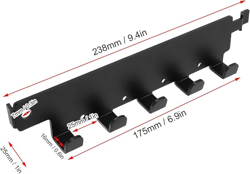 خطافات مسار L من سبائك الألومنيوم الأسود منظِّم أدوات مثبت على الحائط للجراج وعربة النزهة والشاحنة - Image 3
