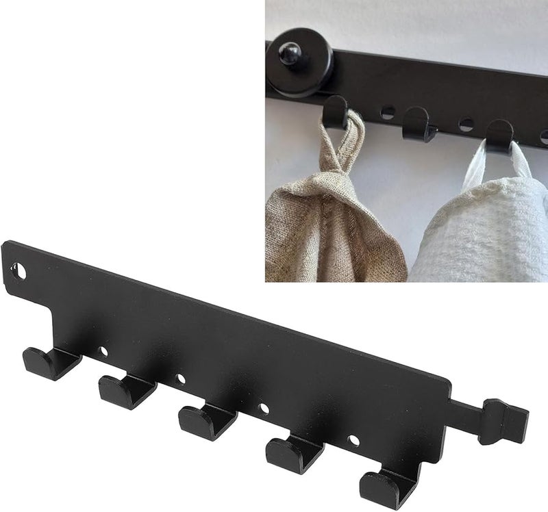 خطافات مسار L من سبائك الألومنيوم الأسود منظِّم أدوات مثبت على الحائط للجراج وعربة النزهة والشاحنة - Image 4