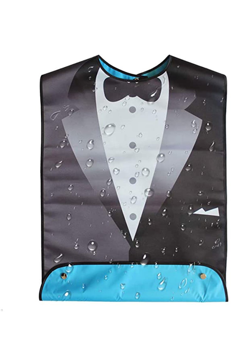 SYOSI Adult Bibs, Waterproof Bandana Elderly Bib, Washable And Reusable Adjustable Protector Bibs, Bow Tie Design, Suit Adult Bibs for Men & Women for Eating- 1 Pcs  - Image 1