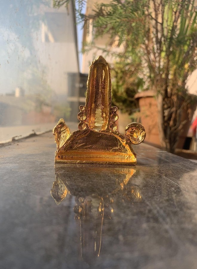 BEXCO Stone Studded Gold Finish Lord Venkateswara Statue 3" X 3" inches Tirupati Balaji Idol for Car Dashboard Gift Temple Pooja Spiritual - 8 cm - Image 5