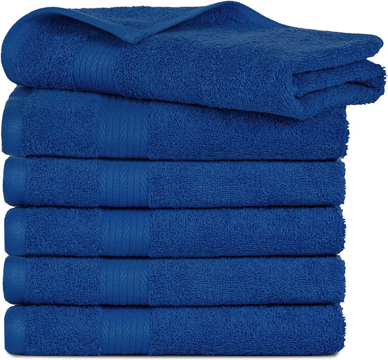 Vocal Store Ultra Soft, Super Absorbent, 100% Cotton 6 Piece Bath Towel Set, 600 GSM, 30 inch x 60 inch (Blue, Set of 6) TW-V04-BLU-6 - Image 1
