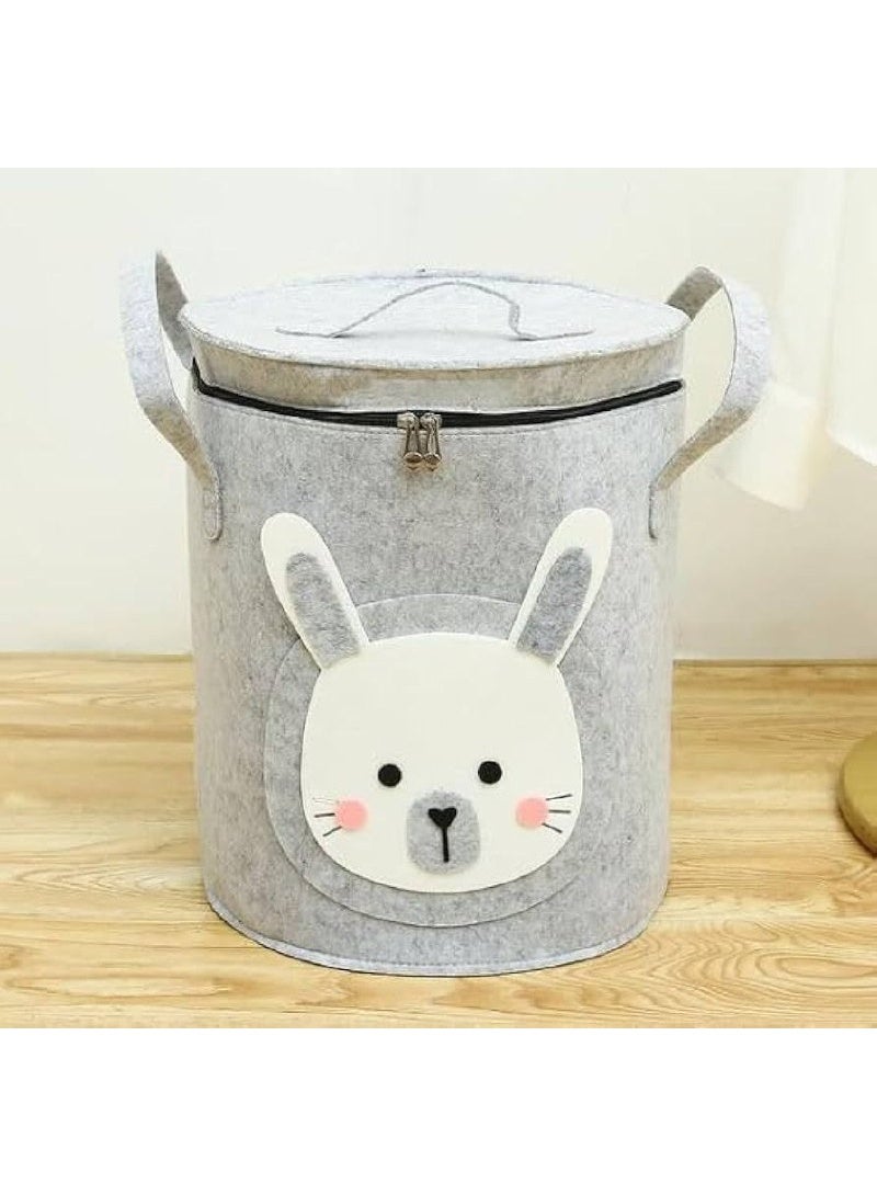 Foldable Storage Basket 35 × 35 cm – Heavy Linen Fabric Storage Bin with Soft Inner Lining, Durable Handles, Collapsible Organizer for Clothes, Toys, Laundry and Home Storage - Image 5
