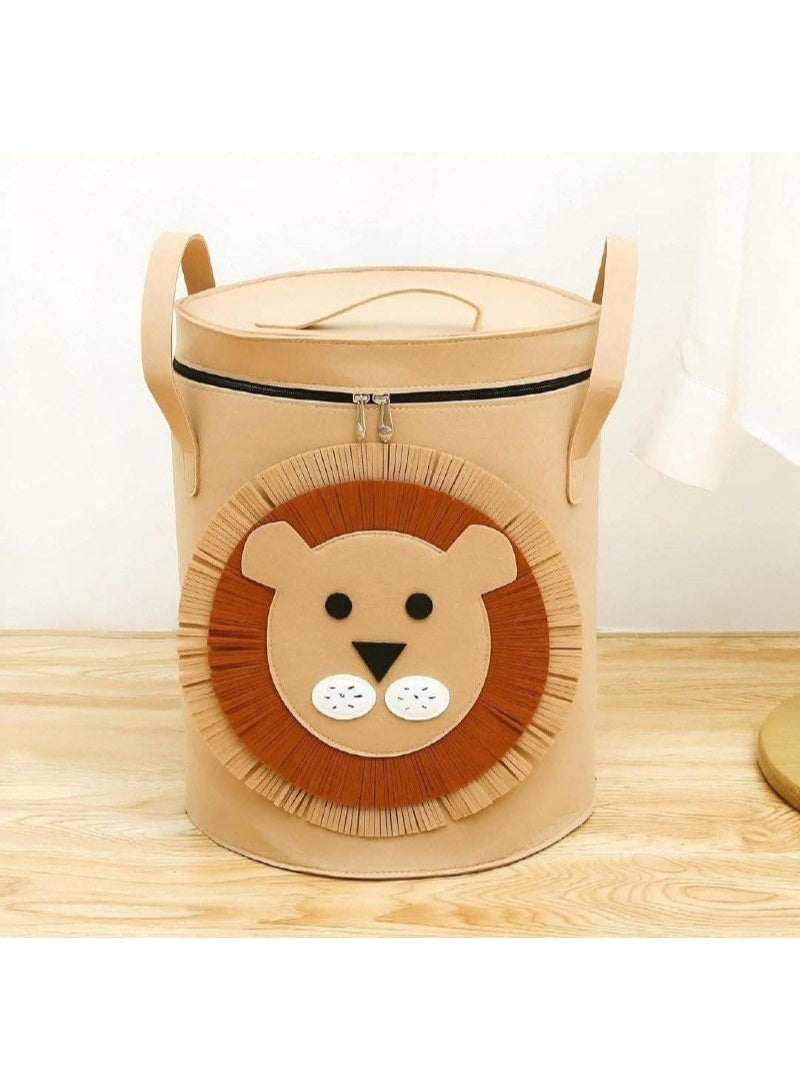 Foldable Storage Basket 35 × 35 cm – Heavy Linen Fabric Storage Bin with Soft Inner Lining, Durable Handles, Collapsible Organizer for Clothes, Toys, Laundry and Home Storage - Image 4
