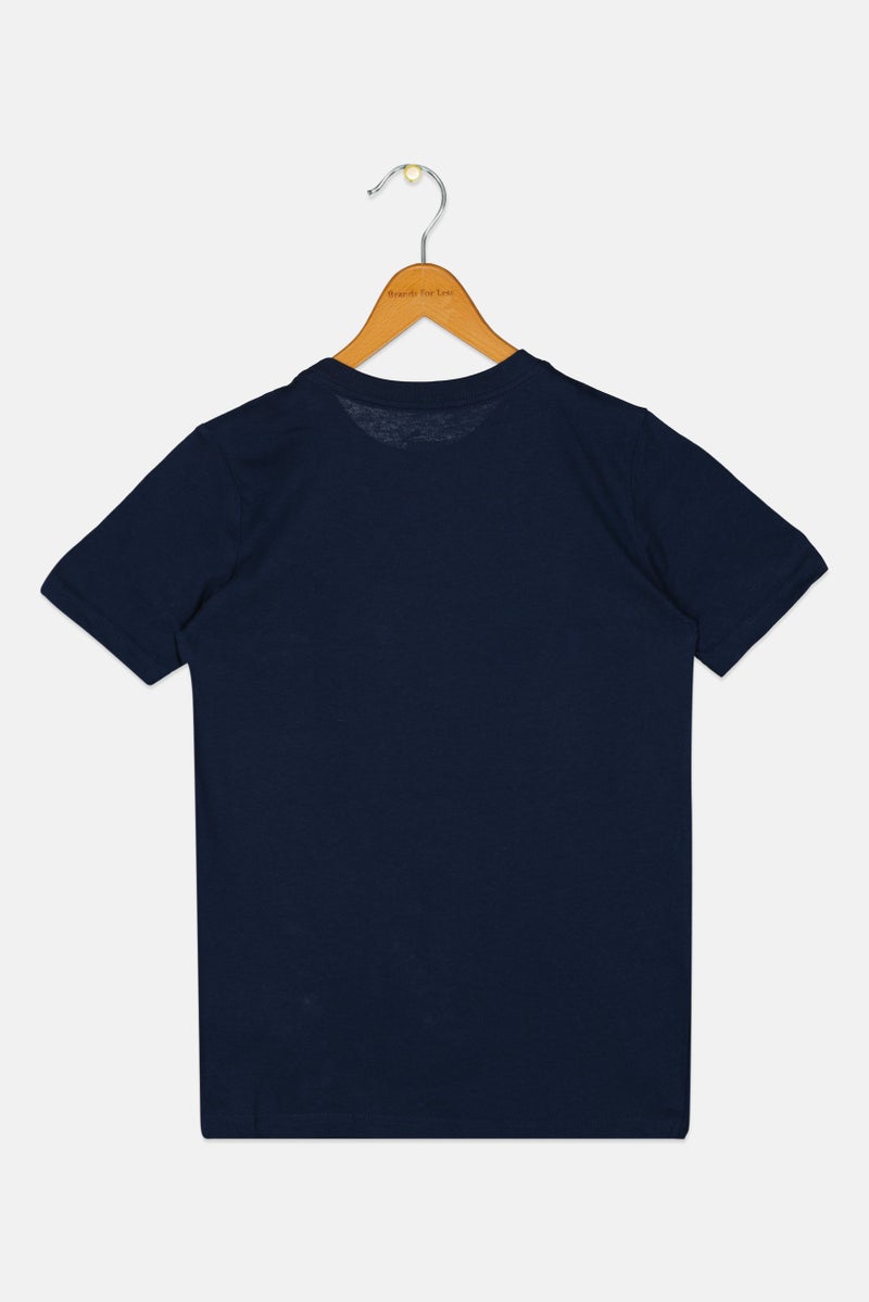 PUMA تي شيرت أطفال أولاد بأكمام قصيرة للخارج، أزرق داكن - Image 2