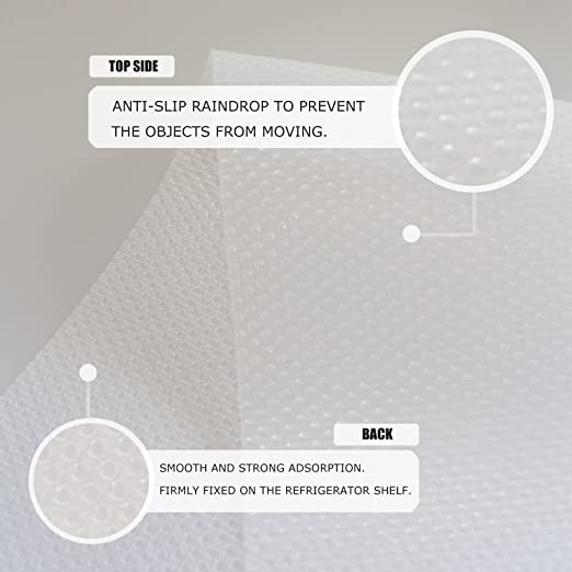 KayJen 45 cmX5m Transparent Food Grade EVA Anti Slip MatSheet for Fridge Kitchen Drawer Shelf Liner Table Round Dots Transparent - Image 2